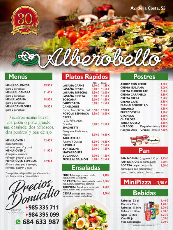 carta de platos postres y menús carta de platos postres y menús