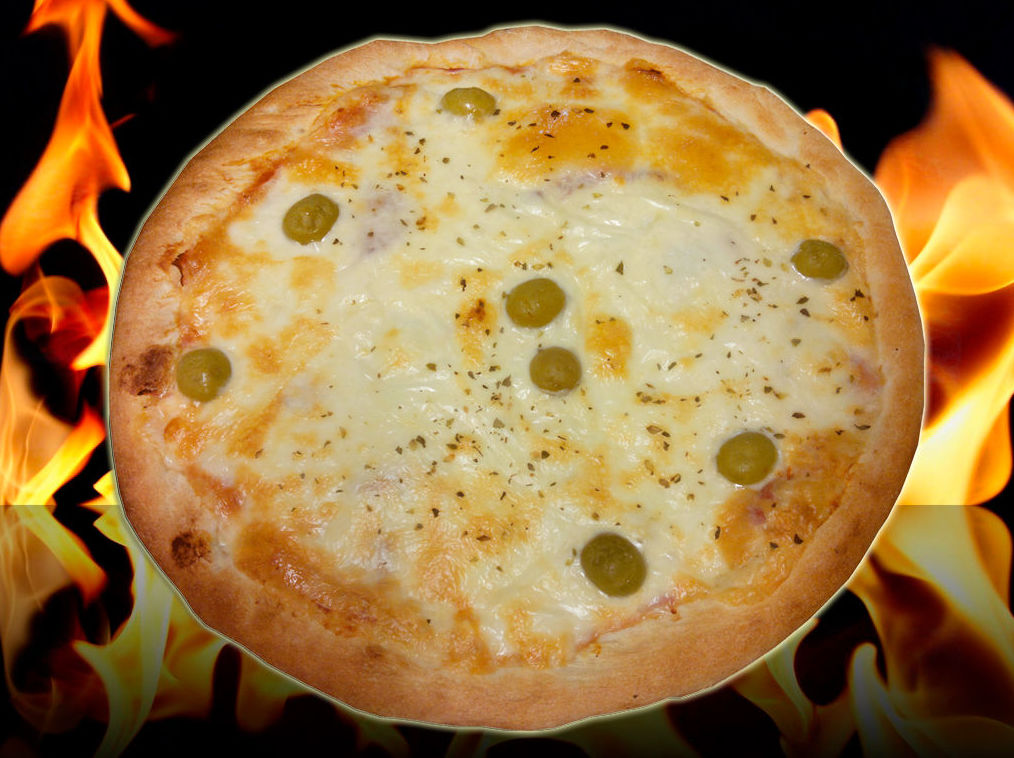 Pizza jamón y queso Pizza jamón y queso