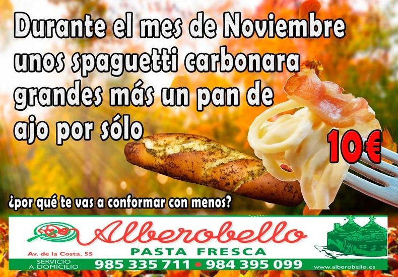 Promoción noviembre 2018: Nuestra carta de Alberobello