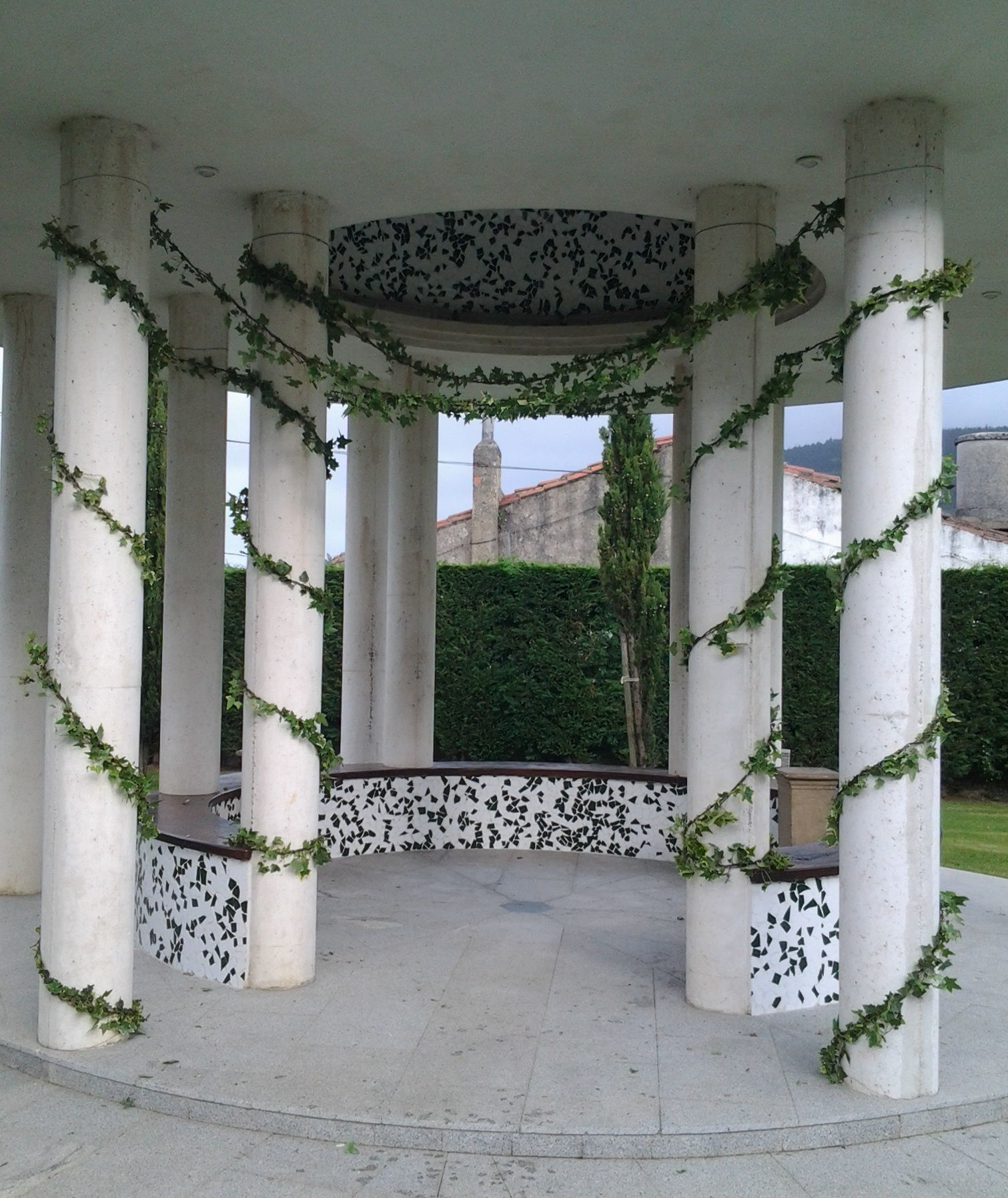 Decoracion de columnas con enredaderas naturales Decoracion de columnas con enredaderas naturales