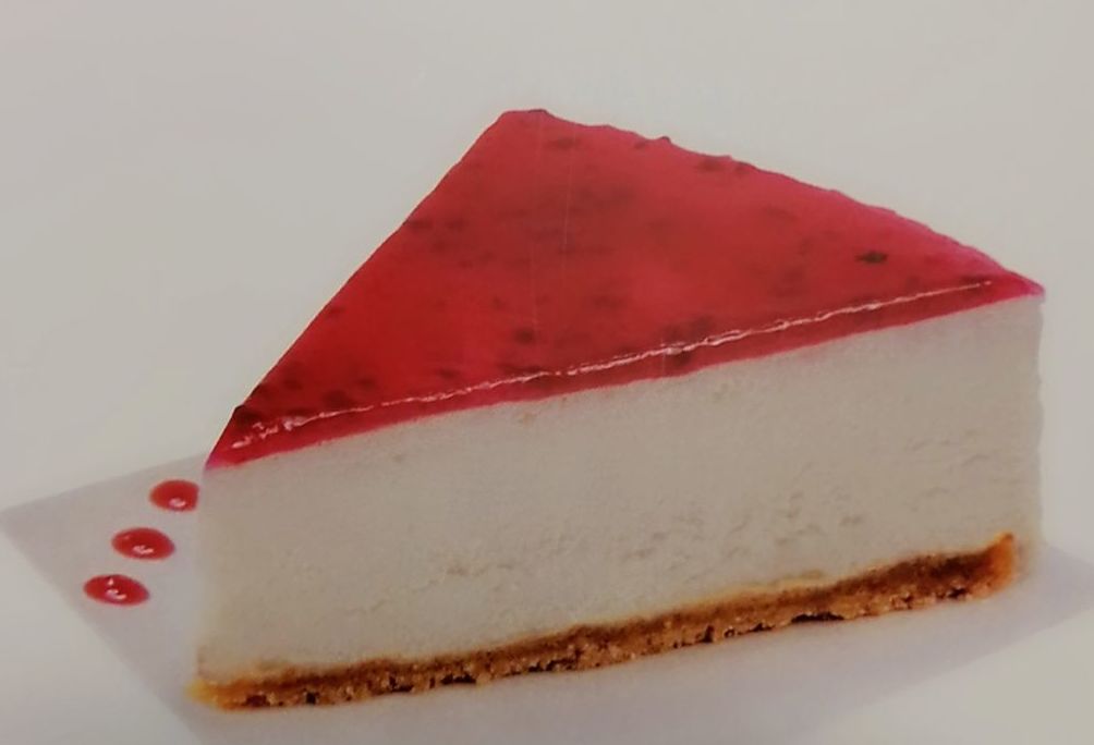 POSTRE: TARTA MOUSSE QUESO CON SALSA FRAMBUESA: Carta y menús de Yoshino POSTRE: TARTA MOUSSE QUESO CON SALSA FRAMBUESA: Carta y menús de Yoshino
