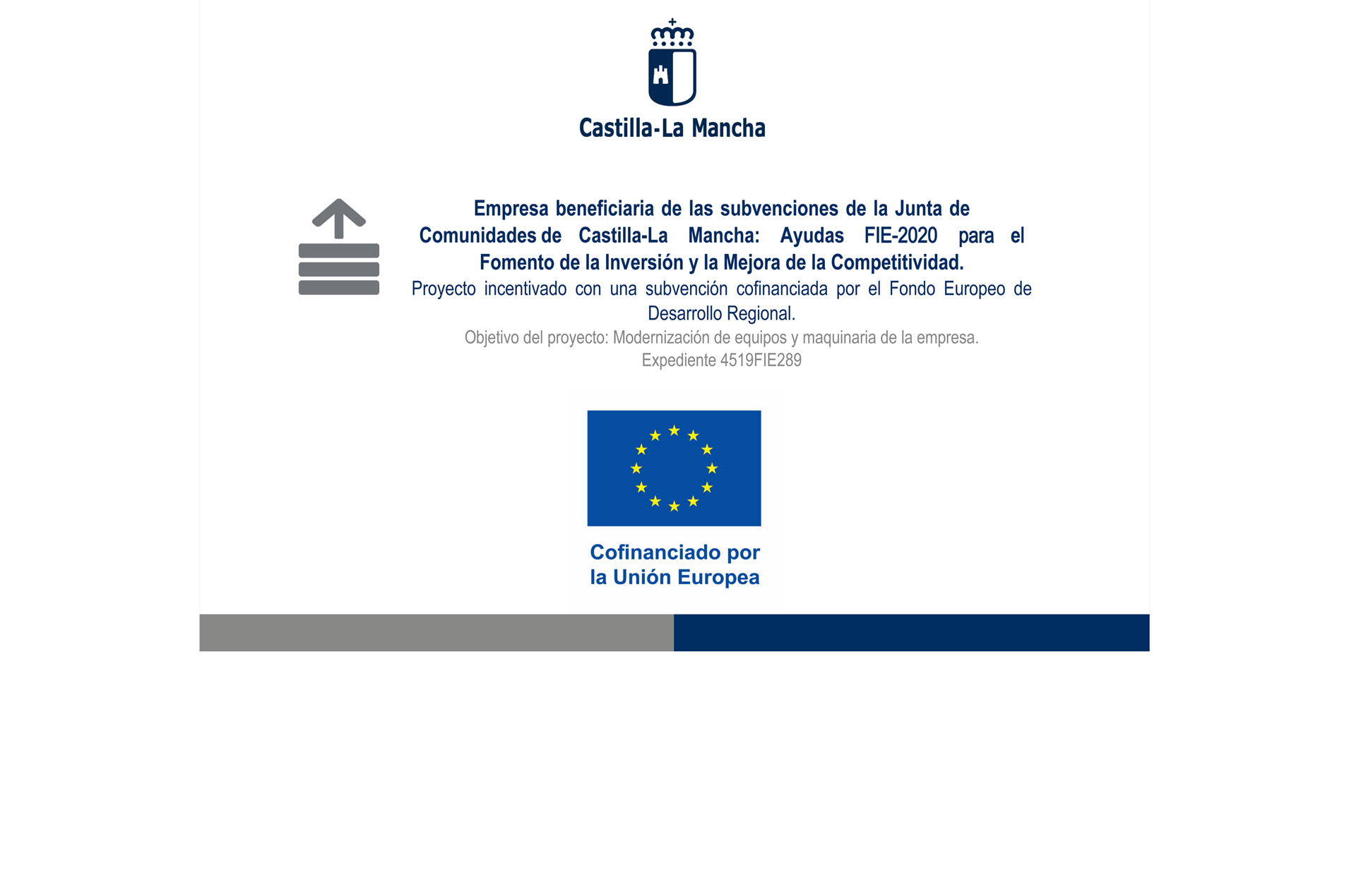 Subvención de la Junta de Comunidades de Castilla-La Mancha