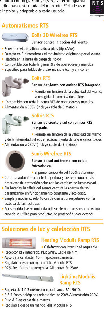 Automatismos con tecnología RTS Automatismos con tecnología RTS