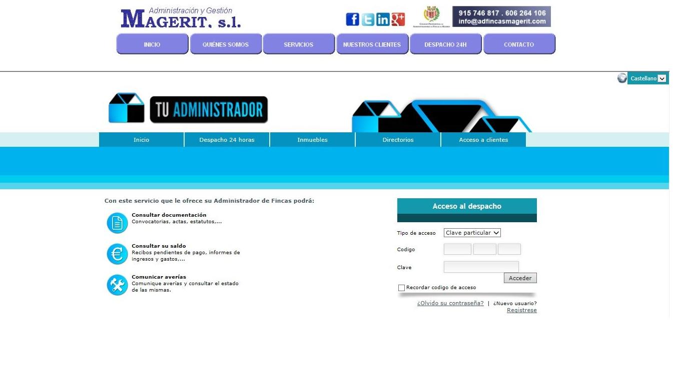 Despacho Web 24 horas: Servicios de Administración y Gestión Magerit, S.L. Despacho Web 24 horas: Servicios de Administración y Gestión Magerit, S.L.