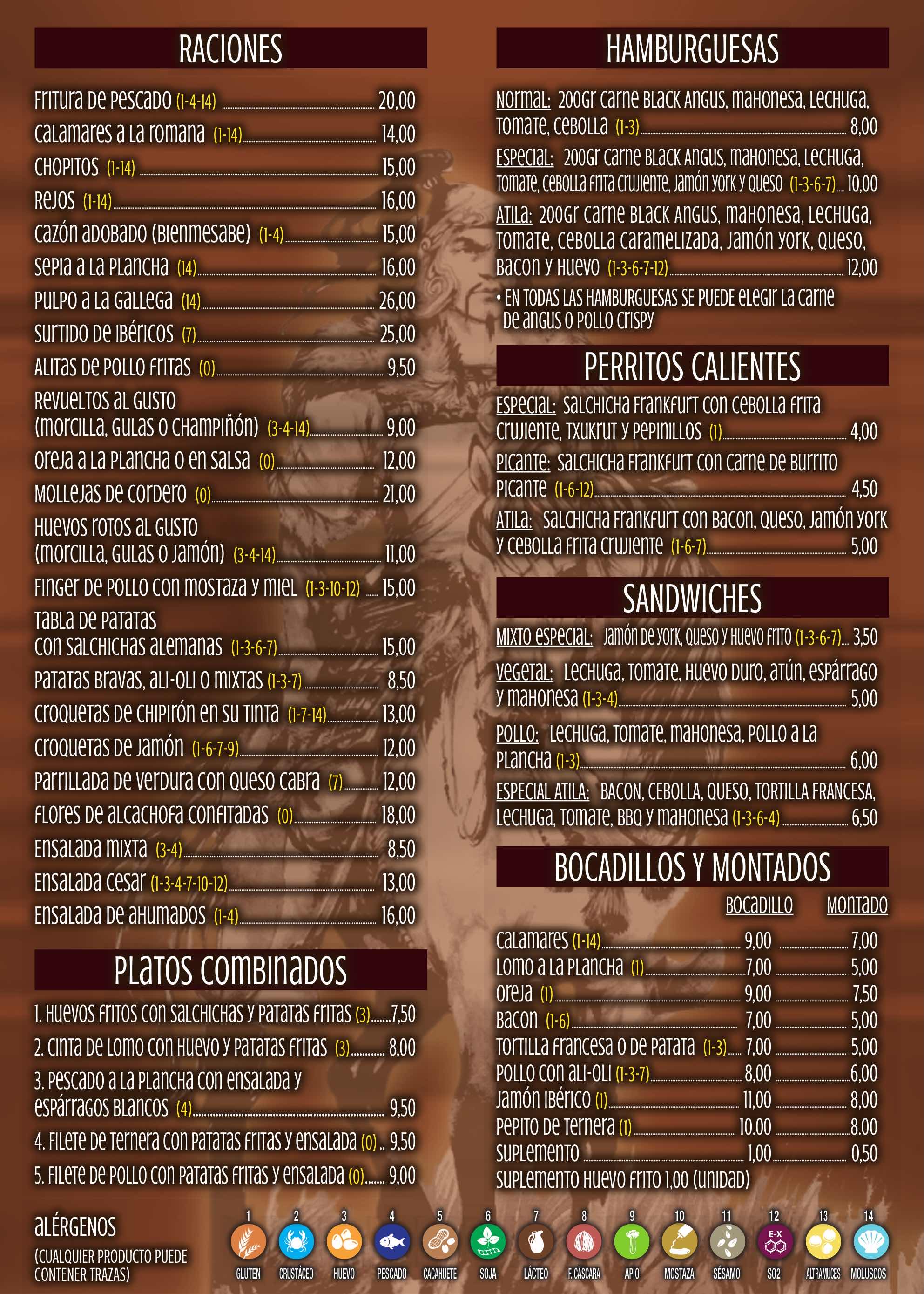 Consumo en Local: Carta y Servicios de Cervecería Atila Consumo en Local: Carta y Servicios de Cervecería Atila
