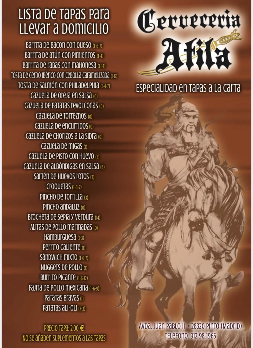 Servicio a Domicilio: Carta y Servicios de Cervecería Atila Servicio a Domicilio: Carta y Servicios de Cervecería Atila