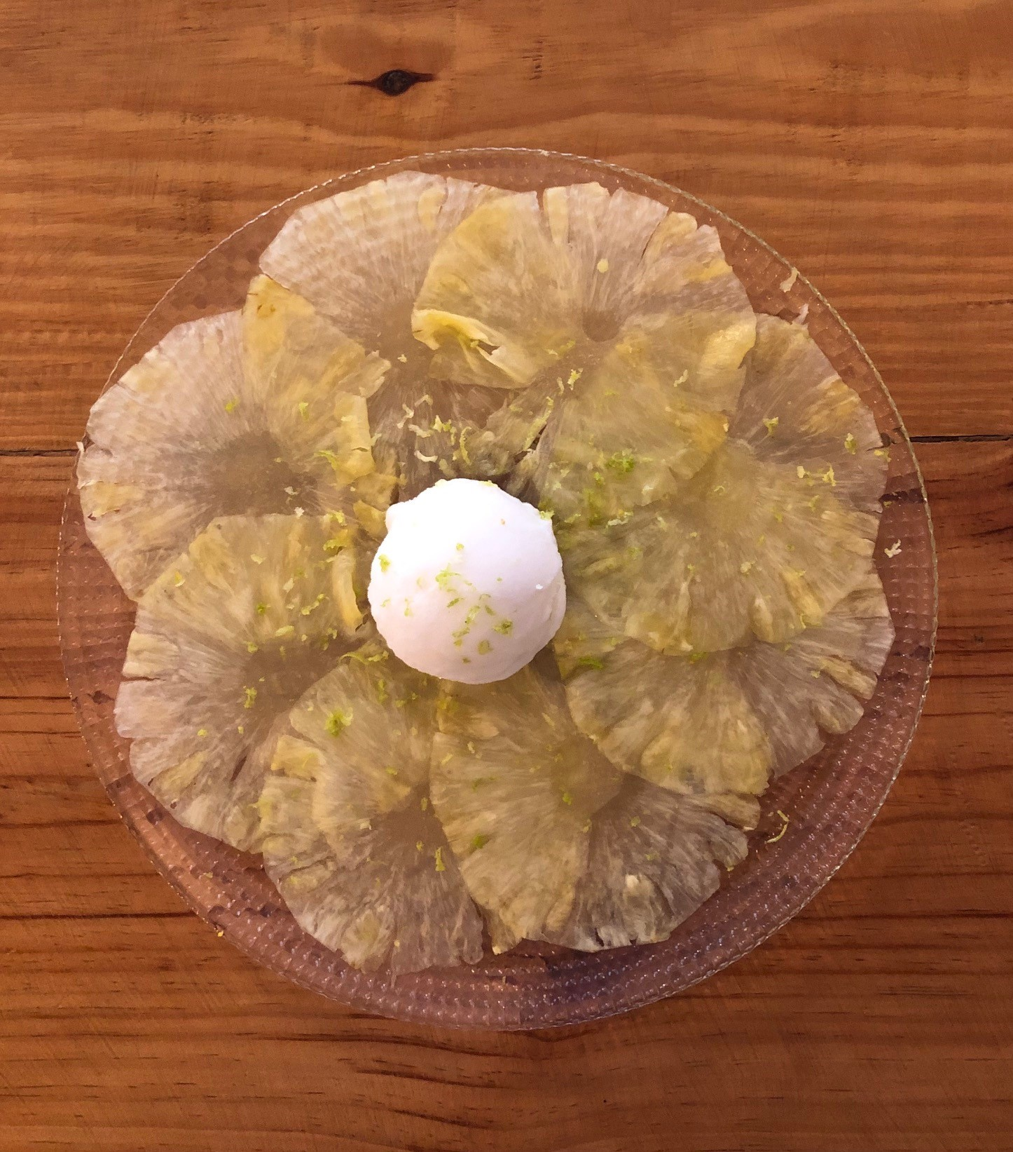 Carpaccio piña con limón Carpaccio piña con limón