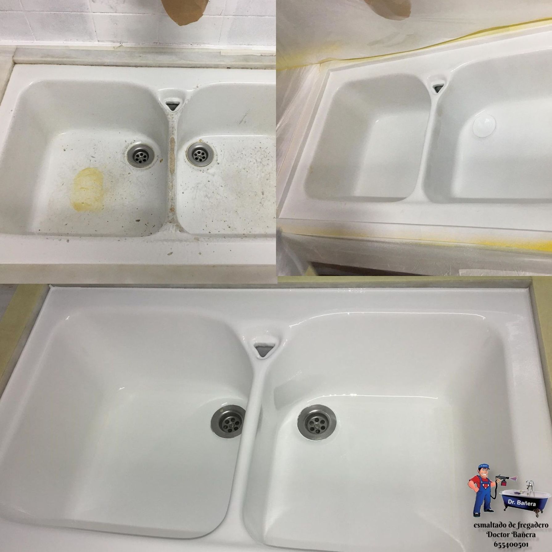 Esmaltado de lavamanos y fregaderos: de Doctor Bañera Reparación y Esmaltado Esmaltado de lavamanos y fregaderos: de Doctor Bañera Reparación y Esmaltado