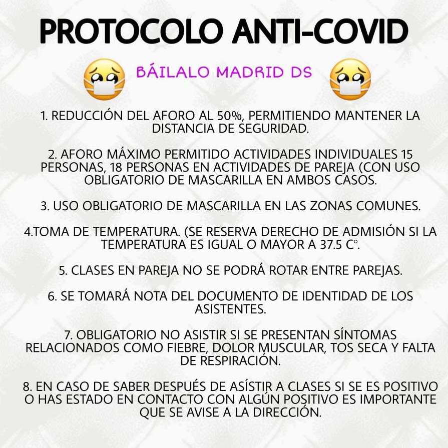 PROTOCOLO DE HIGIENE Y SEGURIDAD: Clases de Baile Online de Báilalo Madrid PROTOCOLO DE HIGIENE Y SEGURIDAD: Clases de Baile Online de Báilalo Madrid