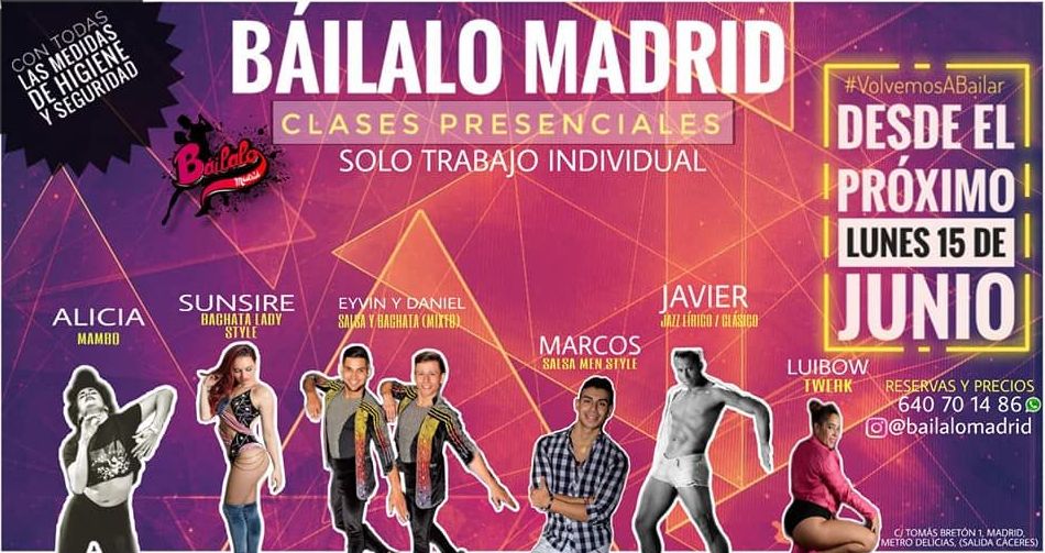 HORARIOS NUEVOS PRESENCIALES JUNIO Y JULIO: Clases de Baile Online de Báilalo Madrid HORARIOS NUEVOS PRESENCIALES JUNIO Y JULIO: Clases de Baile Online de Báilalo Madrid