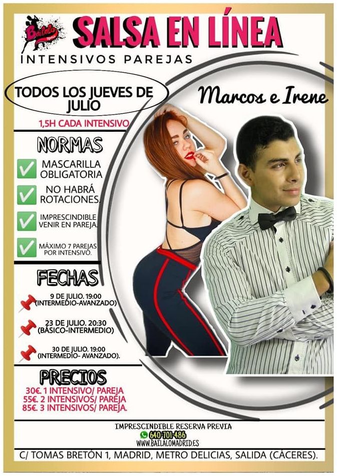 Intensivos en pareja (Verano 2020).: Clases de Baile Online de Báilalo Madrid Intensivos en pareja (Verano 2020).: Clases de Baile Online de Báilalo Madrid