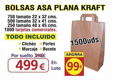 BOLSA ASA PLANA KRAFT 1500 UNDS: TIENDA ON LINE de Seriprint BOLSA ASA PLANA KRAFT 1500 UNDS: TIENDA ON LINE de Seriprint