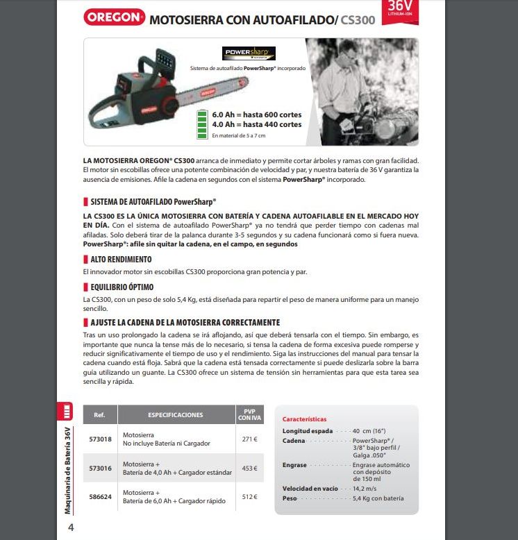 Herramientas de batería - Oregón: Servicios de Materiales de Construcción y Ferretería Velázquez Herramientas de batería - Oregón: Servicios de Materiales de Construcción y Ferretería Velázquez