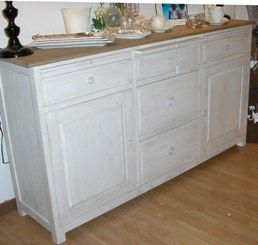 Aparador tapa roble y patinado en blanco: Catálogo de Ste Odile Decoración Aparador tapa roble y patinado en blanco: Catálogo de Ste Odile Decoración