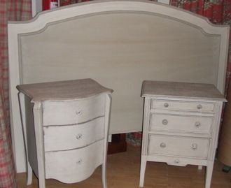 Cabecero blanco y gris Cabecero blanco y gris