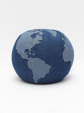 Pouf tela vaquera sobre la tierra CHM-24557: de Ste Odile Decoración Pouf tela vaquera sobre la tierra CHM-24557: de Ste Odile Decoración