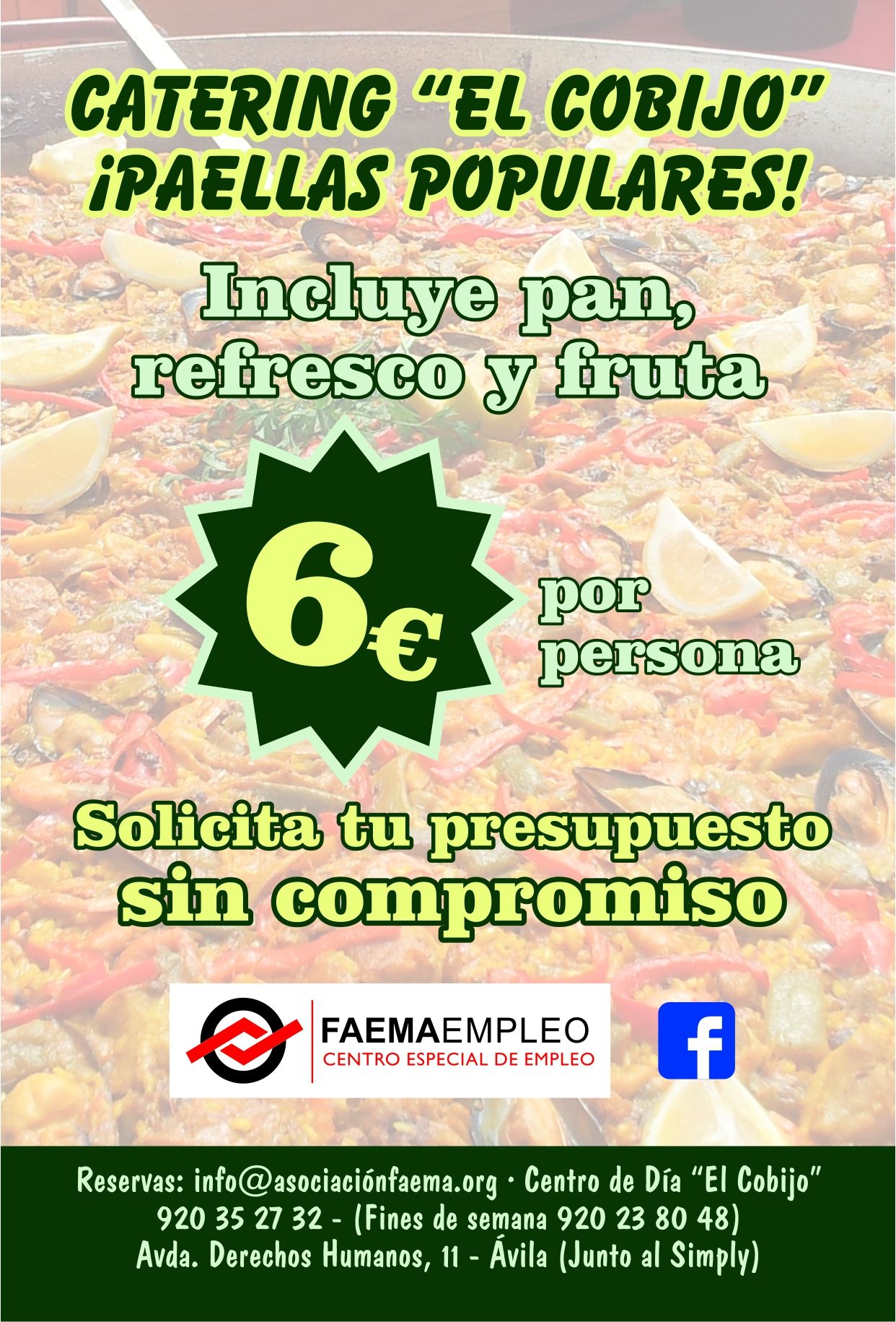 Paellas populares: Amplia carta de Restaurante El Cobijo Paellas populares: Amplia carta de Restaurante El Cobijo
