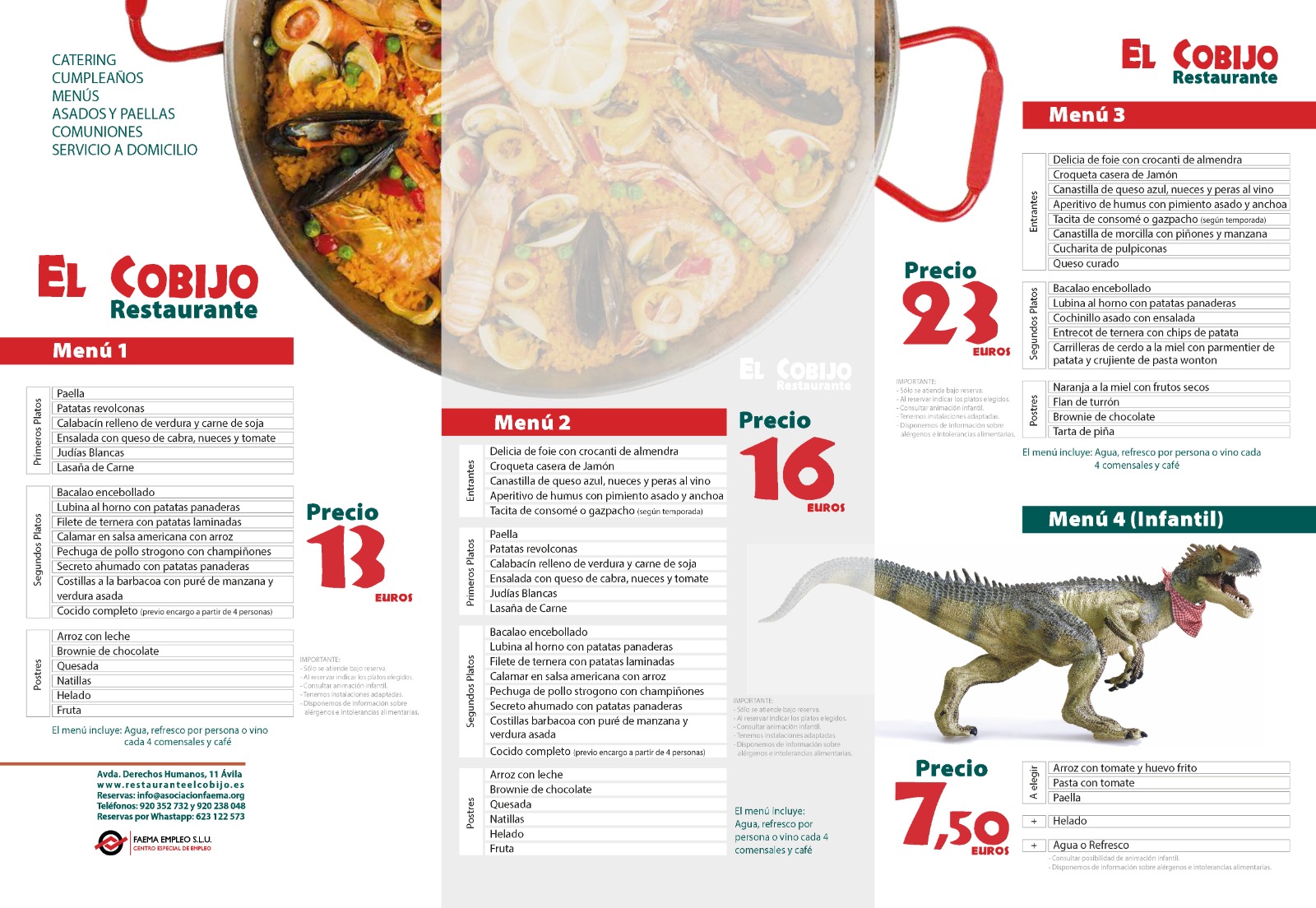 Menú fin de semana: Carta y Menús de Restaurante El Cobijo Menú fin de semana: Carta y Menús de Restaurante El Cobijo