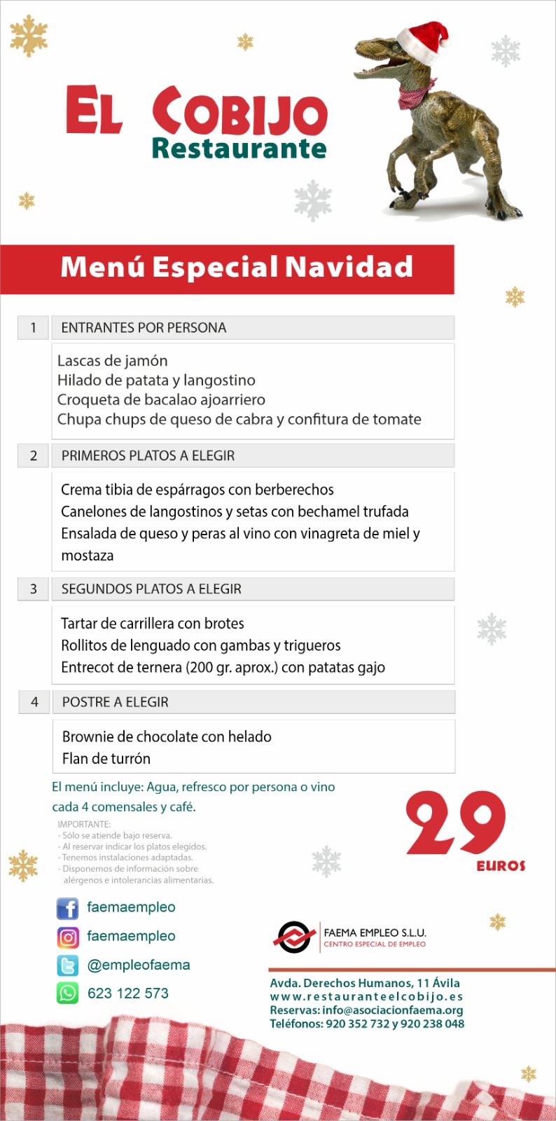 Menús de Navidad: Carta y Menús de Restaurante El Cobijo Menús de Navidad: Carta y Menús de Restaurante El Cobijo