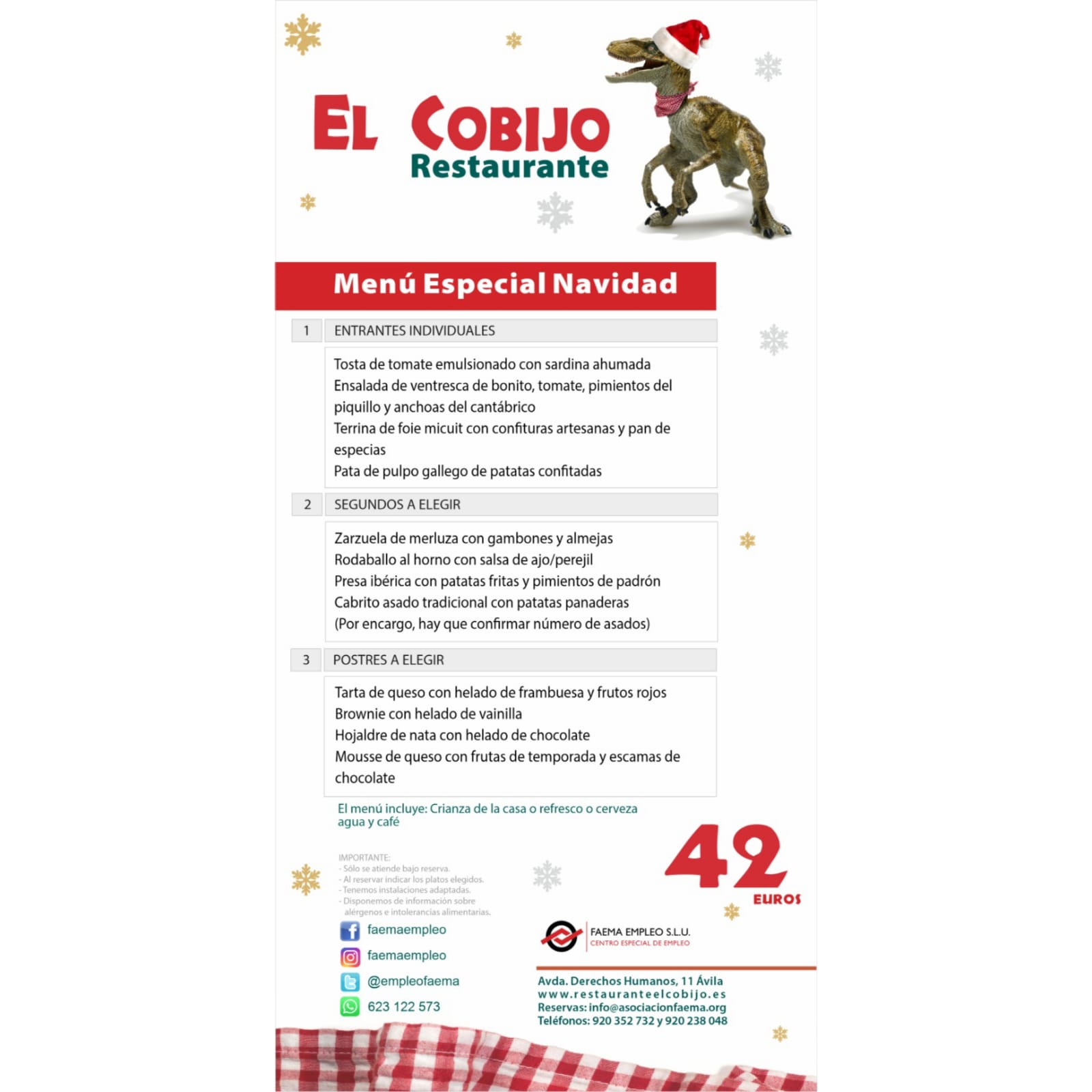 MENÚS DE NAVIDAD: Carta y Menús de Restaurante El Cobijo MENÚS DE NAVIDAD: Carta y Menús de Restaurante El Cobijo