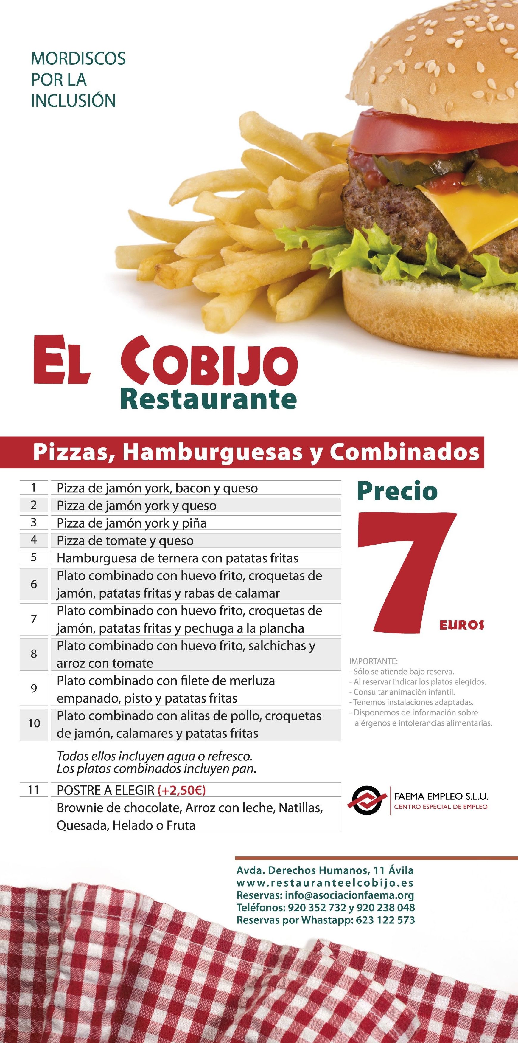 Platos combinados, pizzas y hamburguesas: Amplia carta de Restaurante El Cobijo Platos combinados, pizzas y hamburguesas: Amplia carta de Restaurante El Cobijo