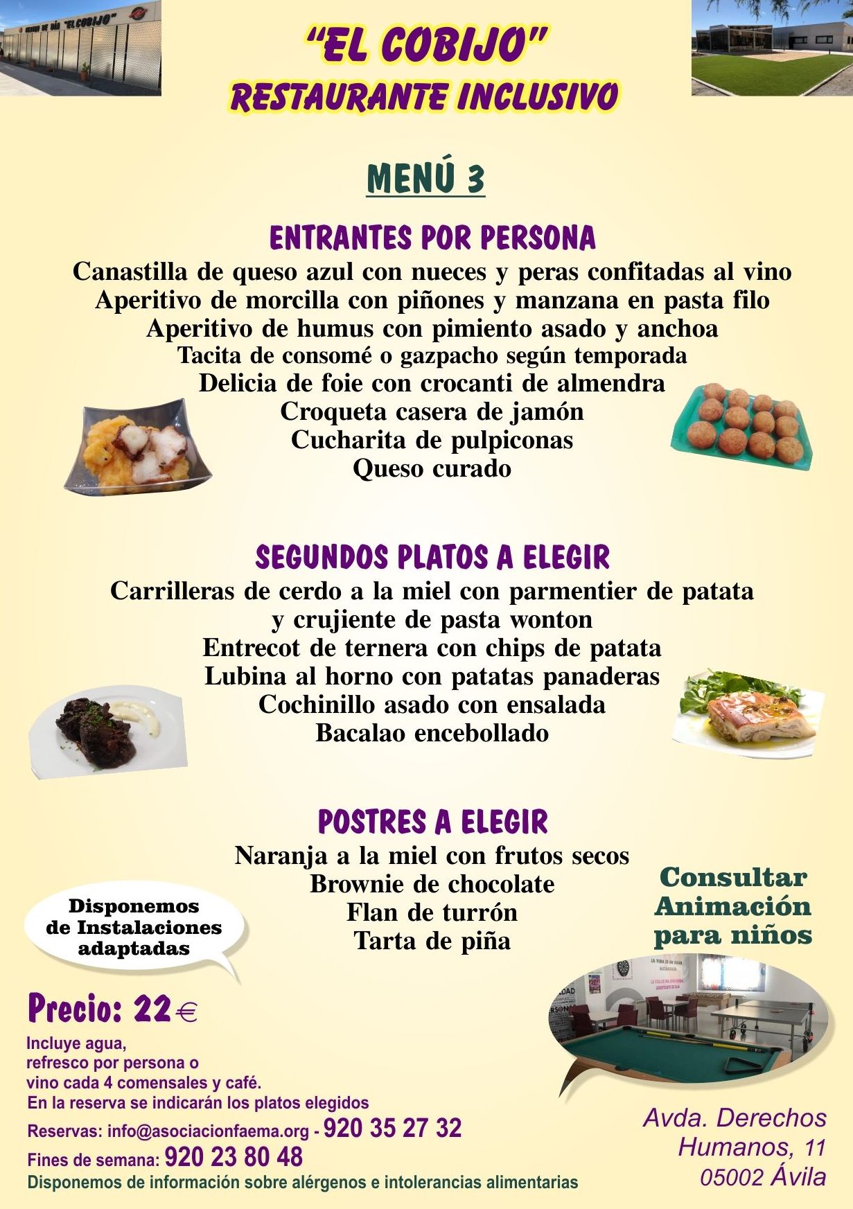 Menú fin de semana: Amplia carta de Restaurante El Cobijo Menú fin de semana: Amplia carta de Restaurante El Cobijo
