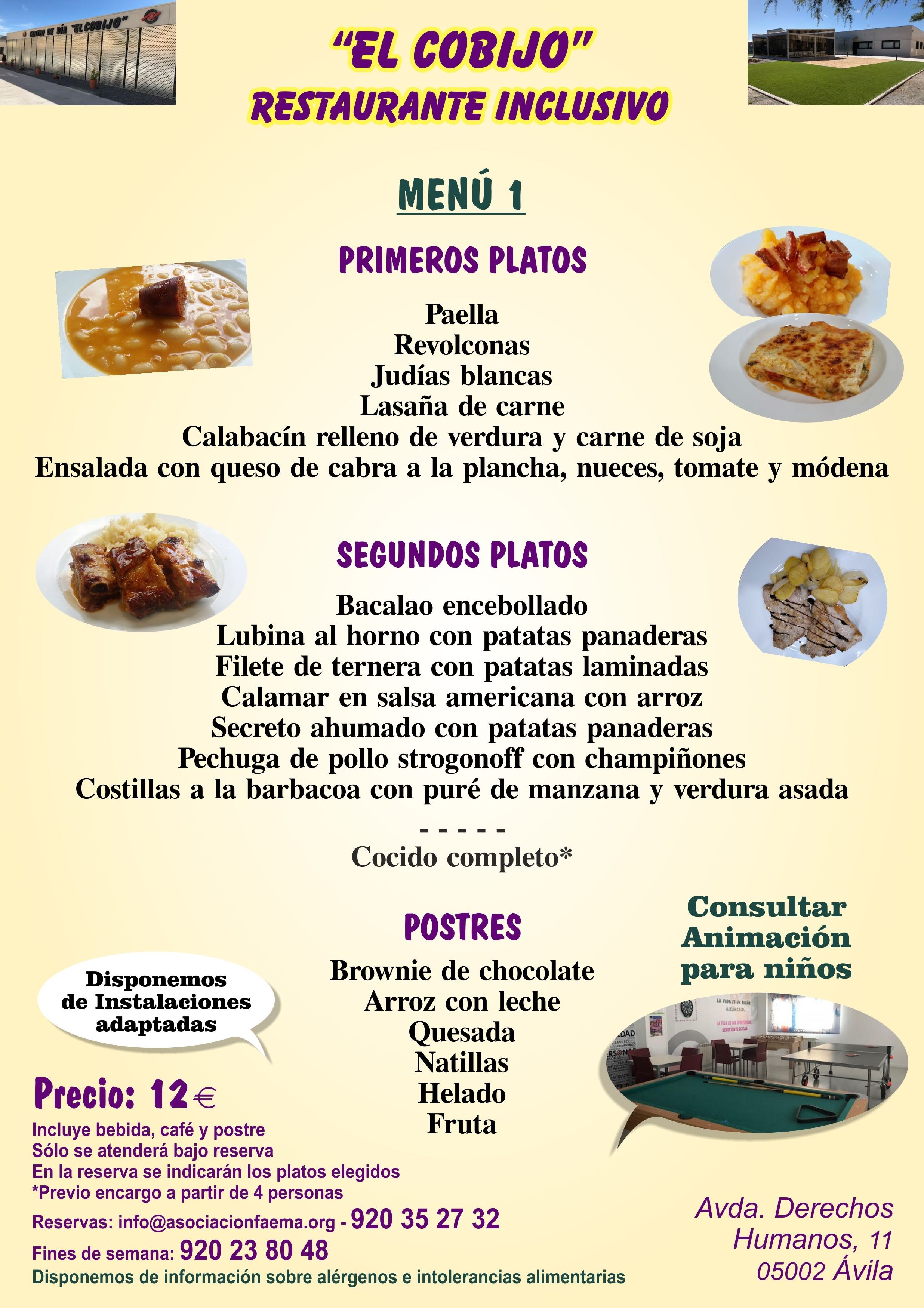Menú fin de semana: Amplia carta de Restaurante El Cobijo Menú fin de semana: Amplia carta de Restaurante El Cobijo