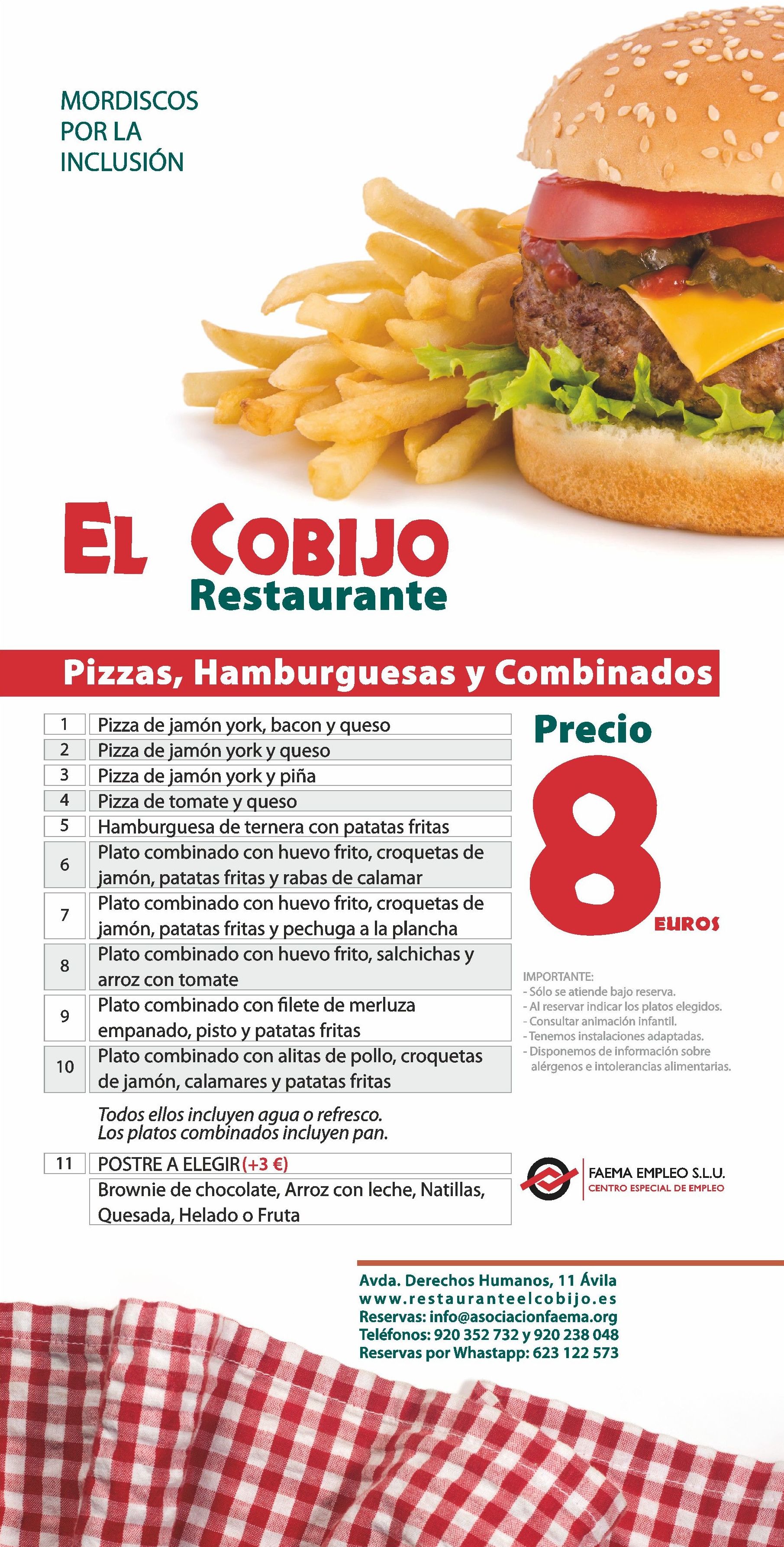 Platos combinados, pizzas y hamburguesas: de Restaurante El Cobijo Platos combinados, pizzas y hamburguesas: de Restaurante El Cobijo