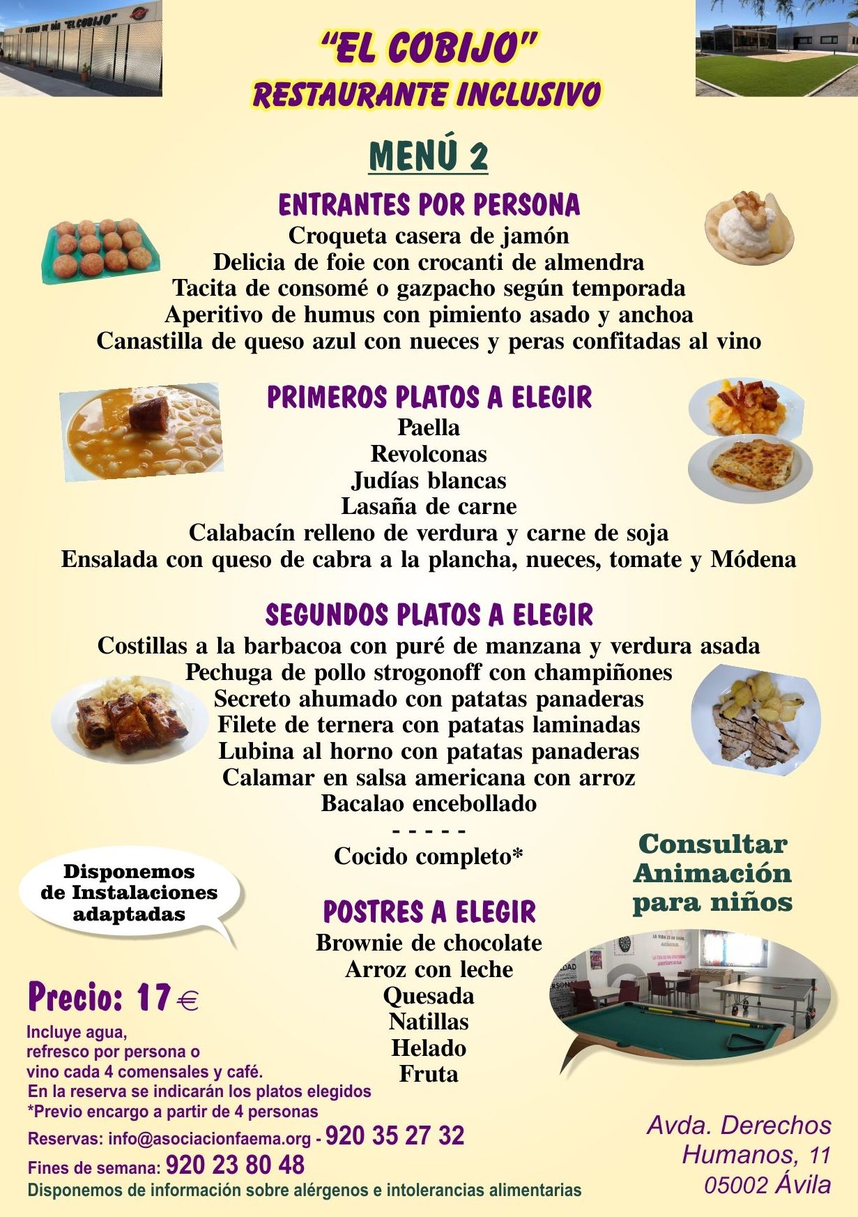 Menú fin de semana: Amplia carta de Restaurante El Cobijo Menú fin de semana: Amplia carta de Restaurante El Cobijo