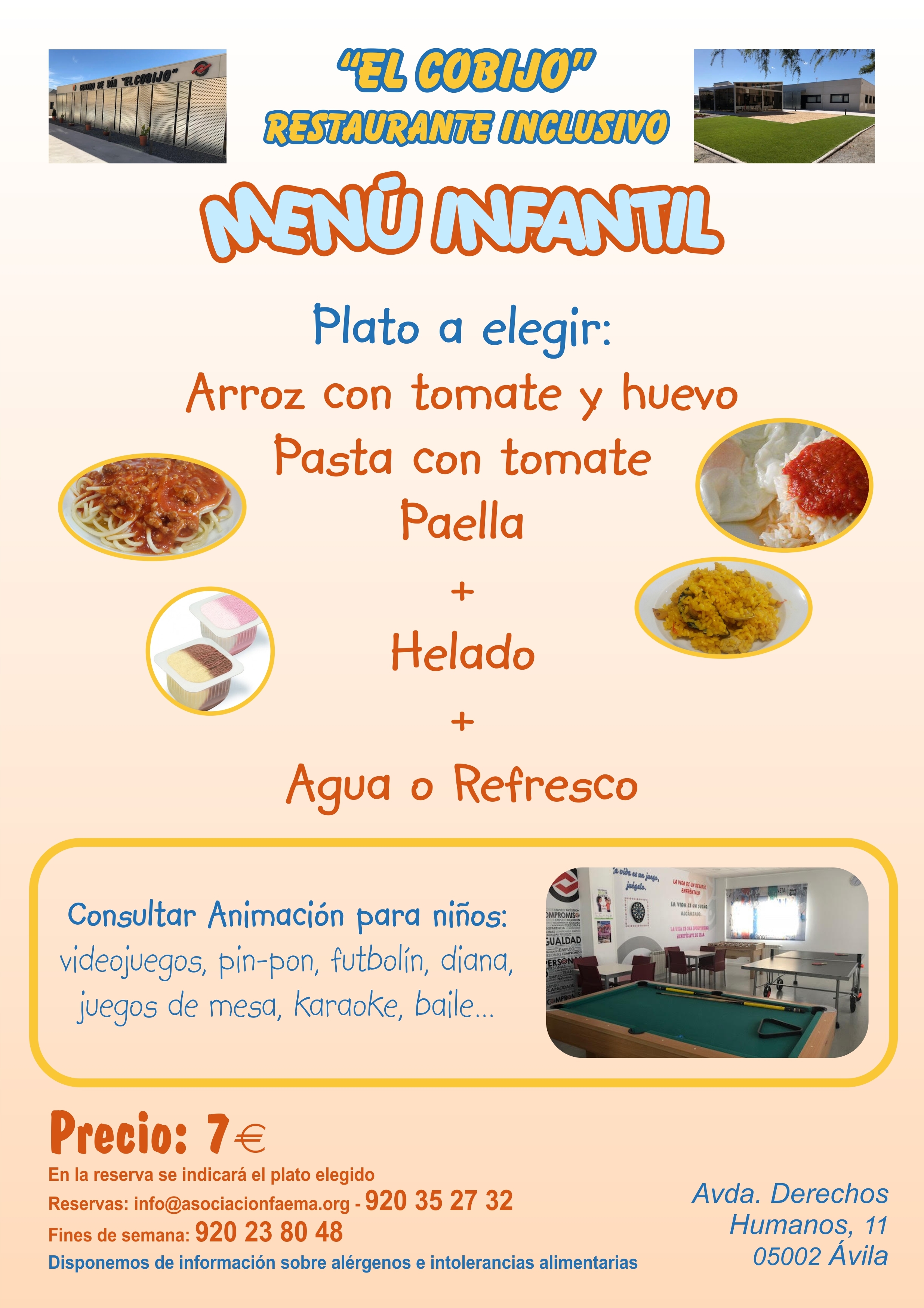 Menú infantil: Amplia carta de Restaurante El Cobijo Menú infantil: Amplia carta de Restaurante El Cobijo