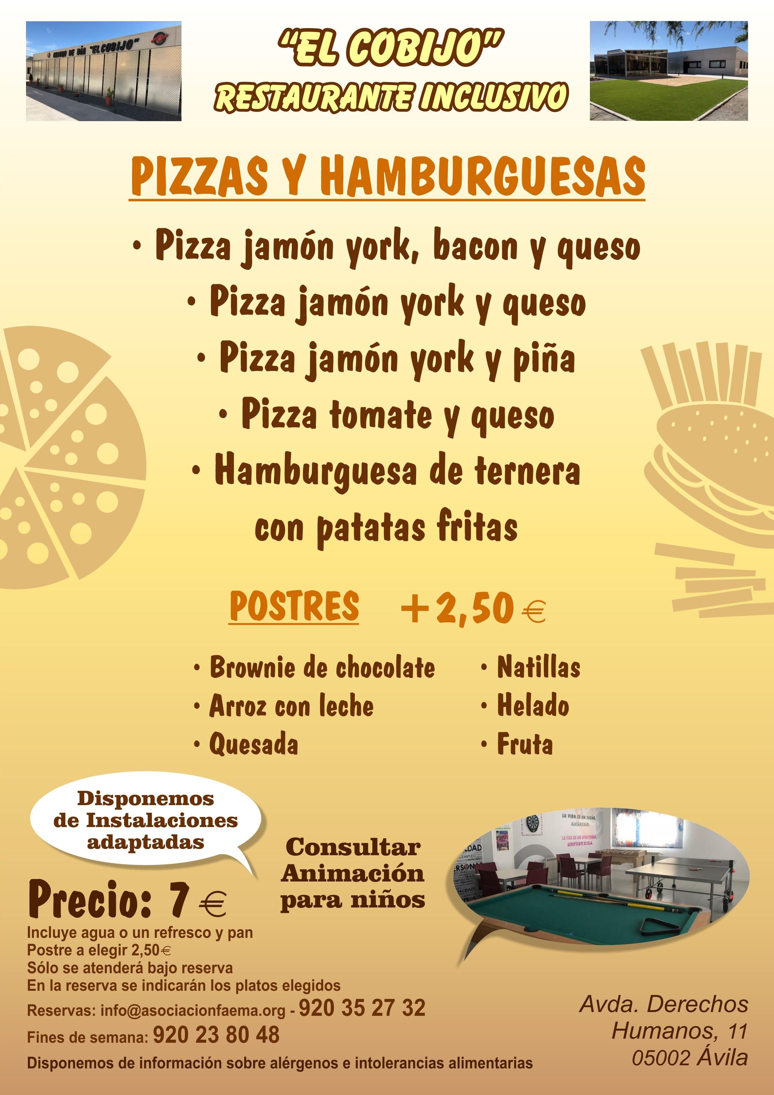 MENÚ PIZZAS Y HAMBURGUESAS MENÚ PIZZAS Y HAMBURGUESAS