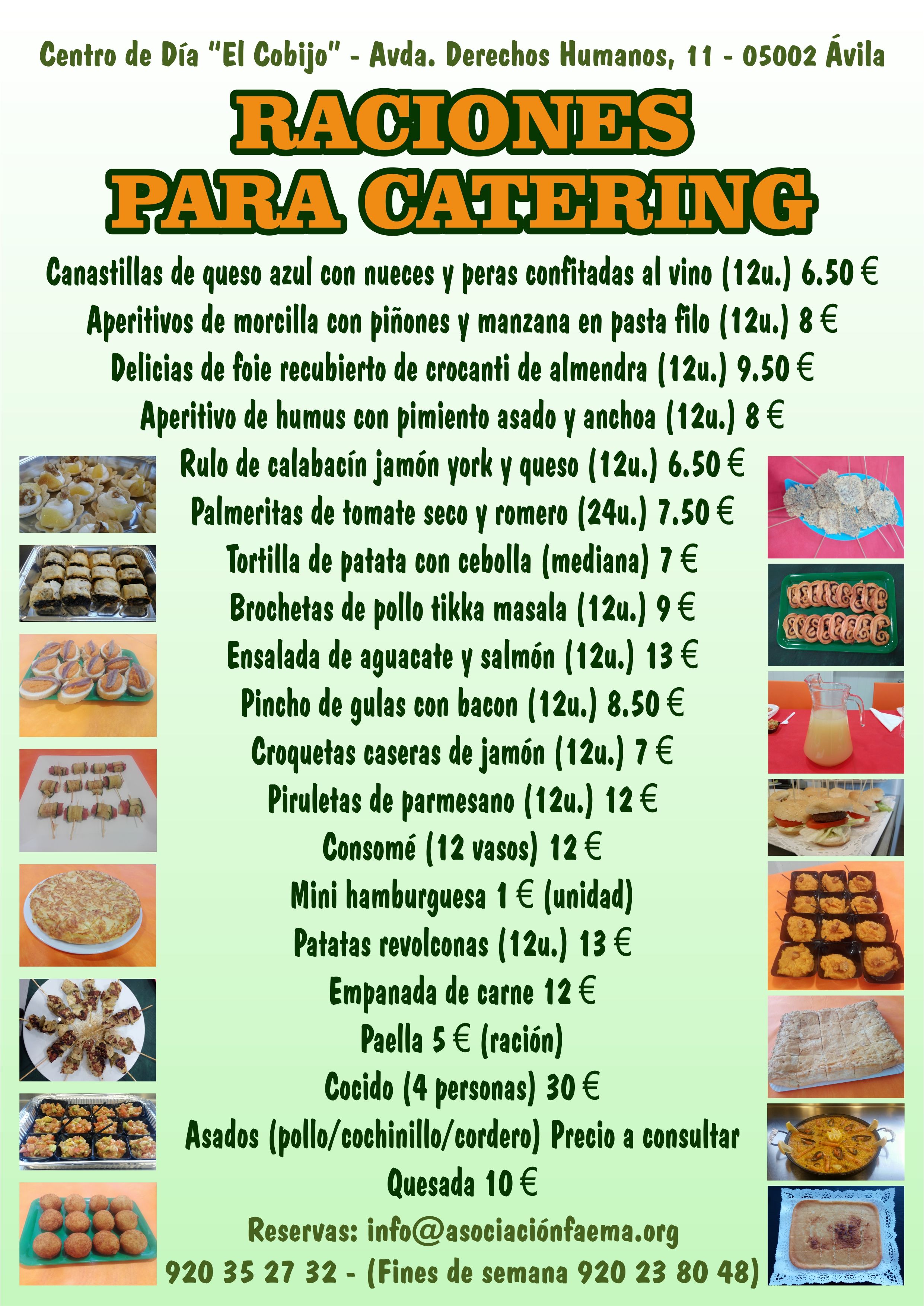 Raciones para catering: Amplia carta de Restaurante El Cobijo Raciones para catering: Amplia carta de Restaurante El Cobijo