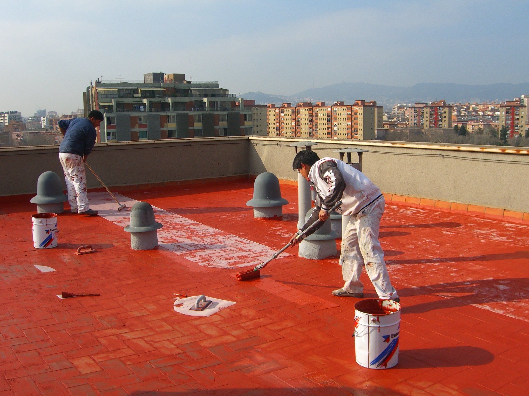 Pintors Martínez # impermeabilización de azotea con malla de fibra de vidrio. ( transitable ) Pintors Martínez # impermeabilización de azotea con malla de fibra de vidrio. ( transitable )