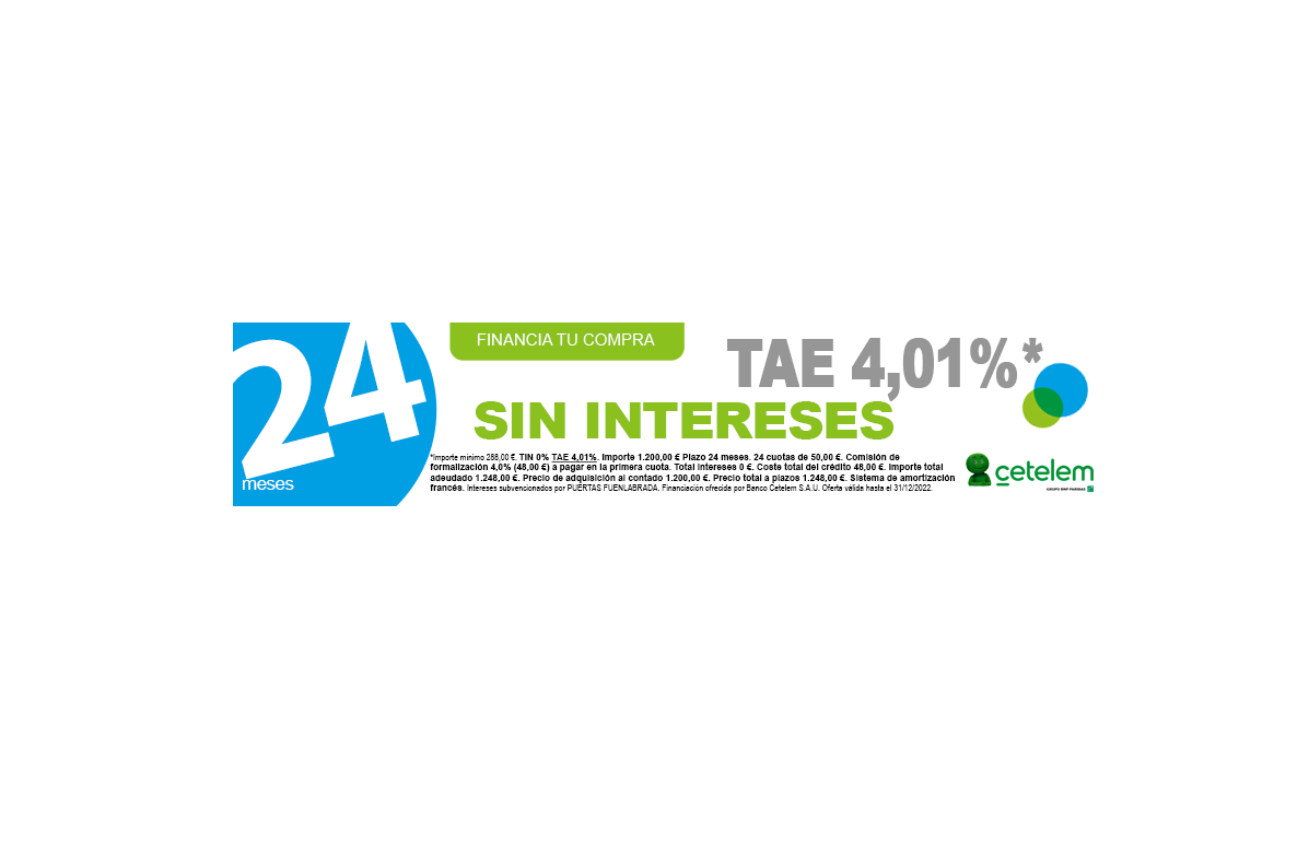 24 meses sin intereses TAE 0%*: Servicios de Puertas García Flores 24 meses sin intereses TAE 0%*: Servicios de Puertas García Flores