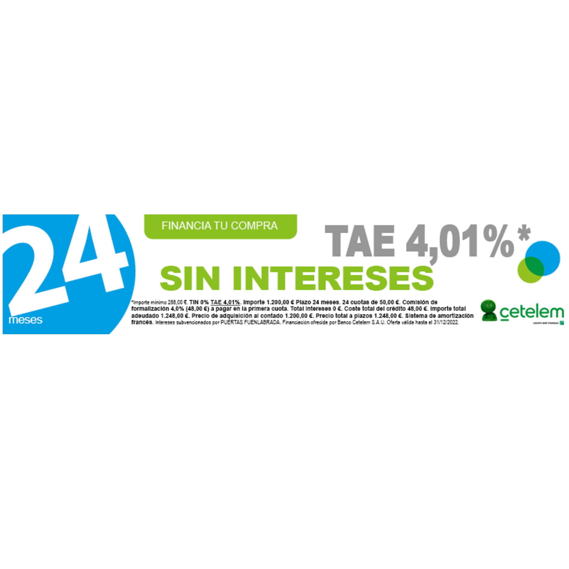 24 meses sin intereses TAE 4,01%: Servicios de Puertas García Flores 24 meses sin intereses TAE 4,01%: Servicios de Puertas García Flores