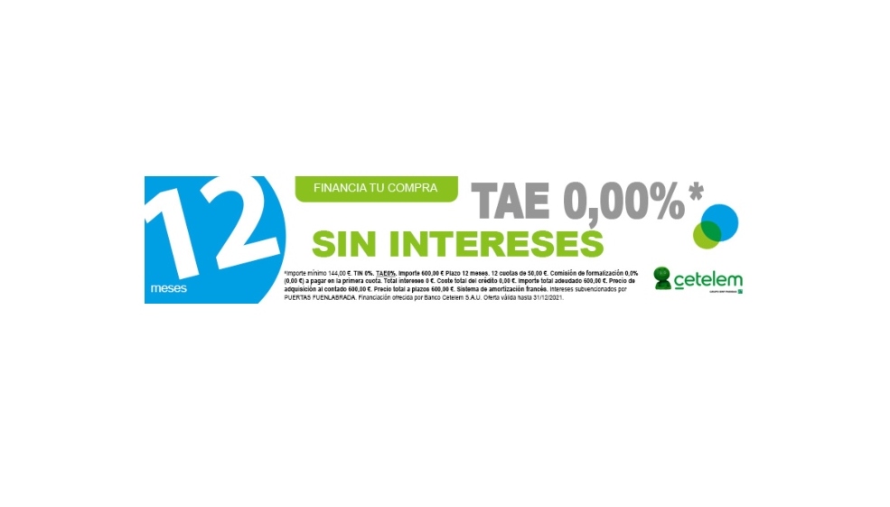 Financiación 12 meses sin intereses Financiación 12 meses sin intereses