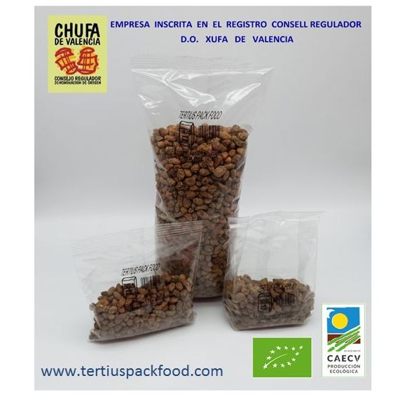 Envasado de chufa con bolsa conformada ecológica y convencional Envasado de chufa con bolsa conformada ecológica y convencional
