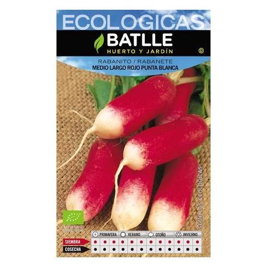 Semillas ecológicas de Rabanito medio largo rojo punta blanca Ref. 36 Semillas ecológicas de Rabanito medio largo rojo punta blanca Ref. 36