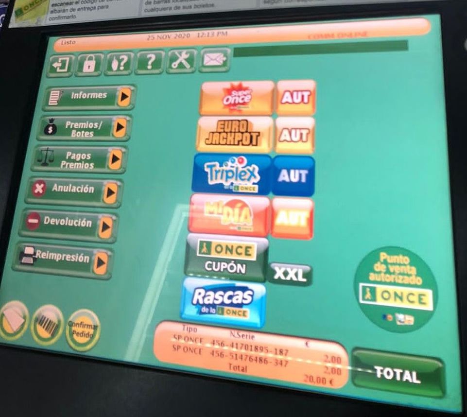 Juego ONCE: Servicios de Estanco Buenavista 45 Juego ONCE: Servicios de Estanco Buenavista 45