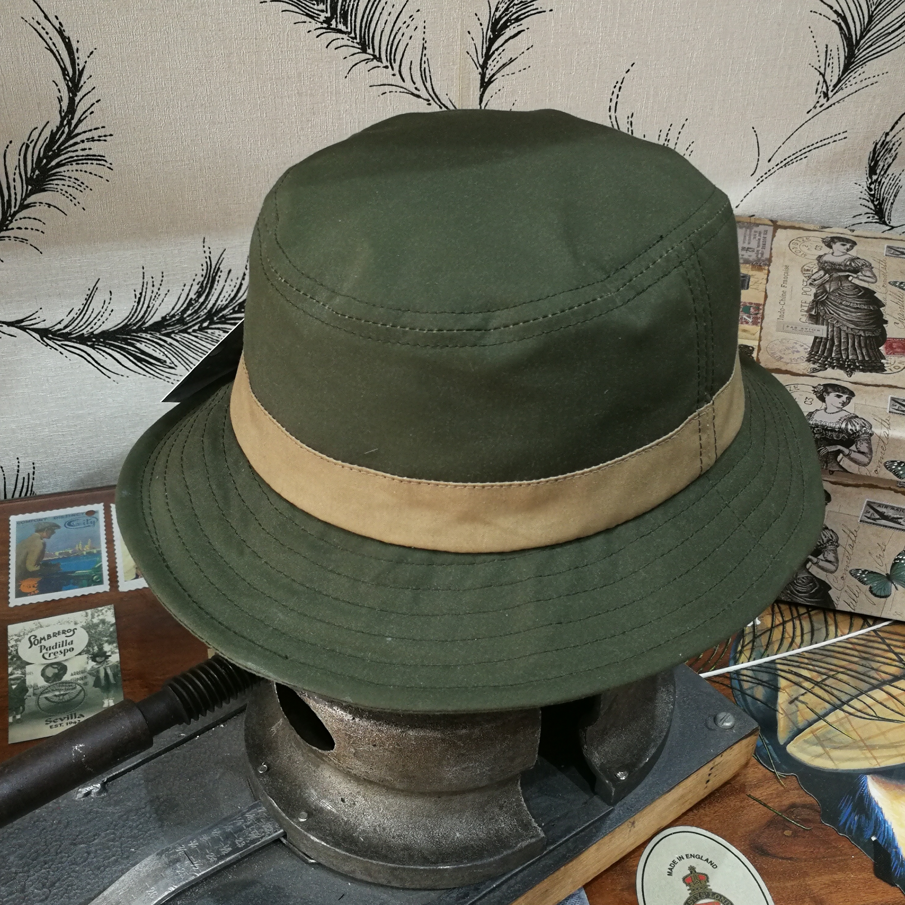 Gorro Lluvia Encerado Verde Gorro Lluvia Encerado Verde