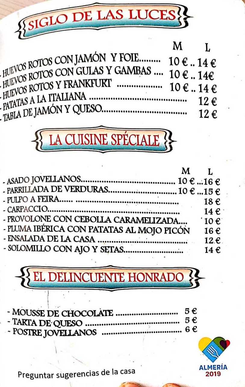 Tapas: Carta de Jovellanos 16 Tapas: Carta de Jovellanos 16