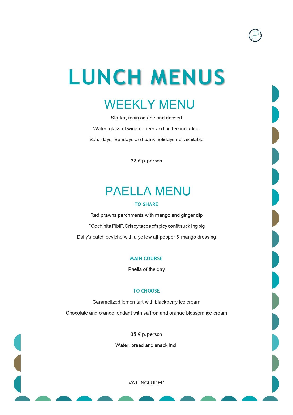 Carta en inglés: Menú de Baiben Restaurant Carta en inglés: Menú de Baiben Restaurant