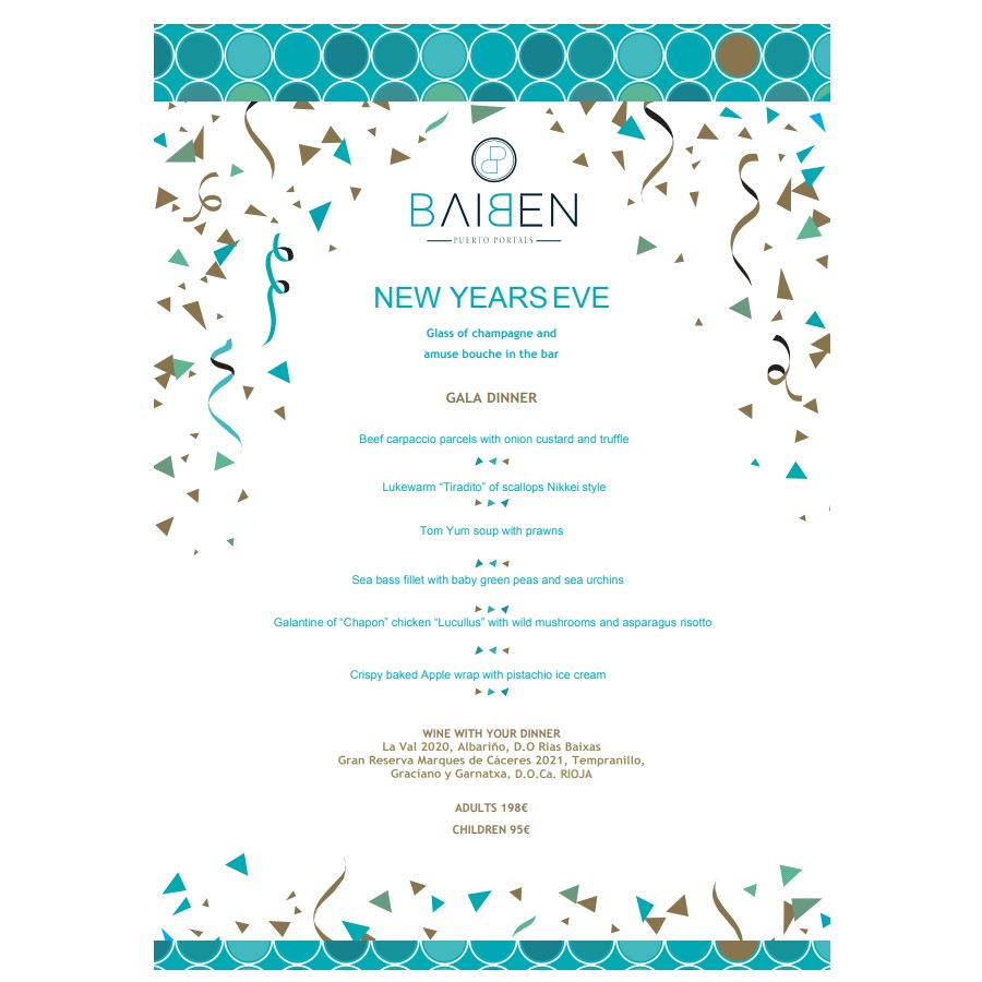 New Yearseve: Menú de Baiben Restaurant New Yearseve: Menú de Baiben Restaurant