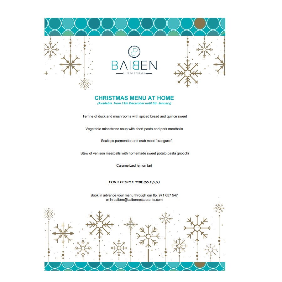 Christmas Menu at home: Menu de Baiben Restaurant Christmas Menu at home: Menu de Baiben Restaurant