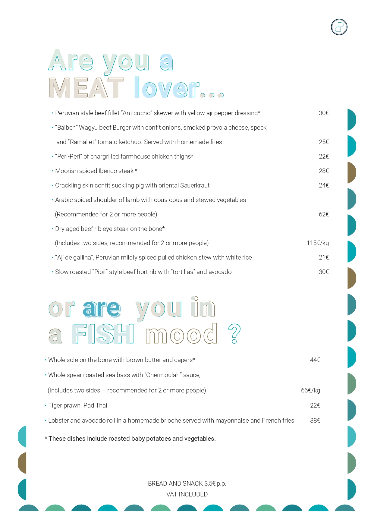 Carta en inglés: Menú de Baiben Restaurant Carta en inglés: Menú de Baiben Restaurant