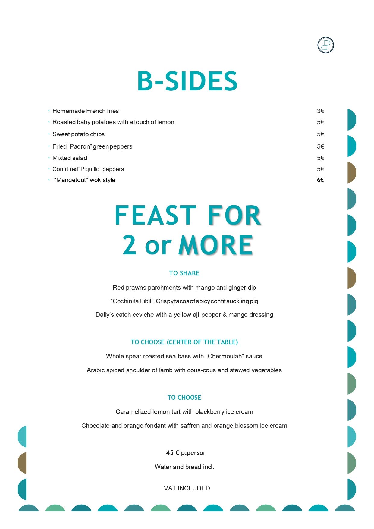 Carta en inglés: Menú de Baiben Restaurant Carta en inglés: Menú de Baiben Restaurant