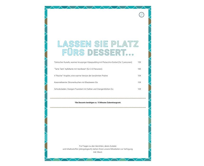 Carta en alemán: Menú de Baiben Restaurant Carta en alemán: Menú de Baiben Restaurant