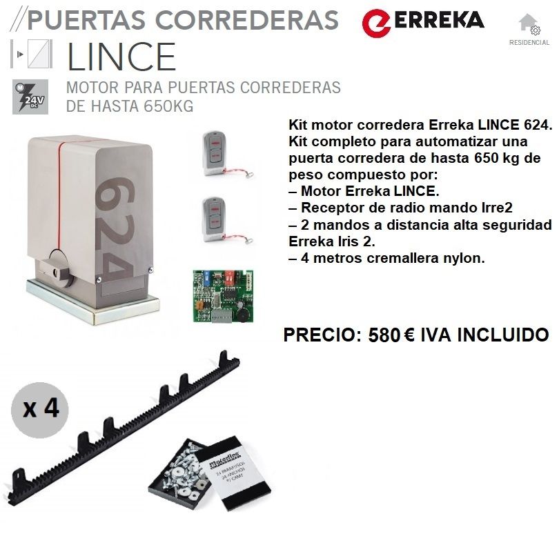 Kit Erreka Lince 624-1: Servicios de Puertas automáticas Odiel Kit Erreka Lince 624-1: Servicios de Puertas automáticas Odiel