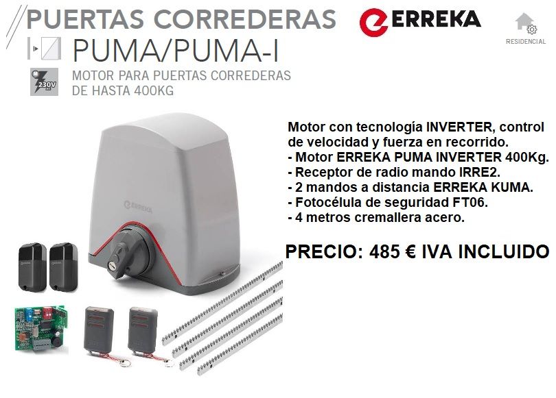 Kit Erreka Puma Inverter: Servicios de Puertas automáticas Odiel Kit Erreka Puma Inverter: Servicios de Puertas automáticas Odiel