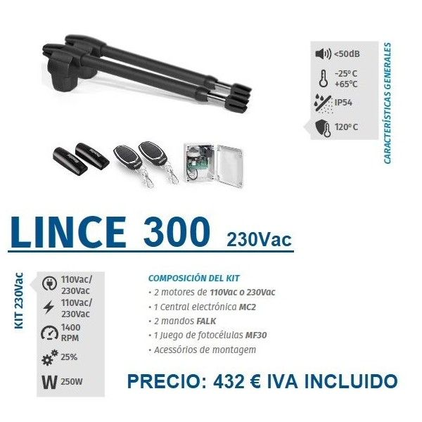 Lince 300: Servicios de Puertas automáticas Odiel Lince 300: Servicios de Puertas automáticas Odiel